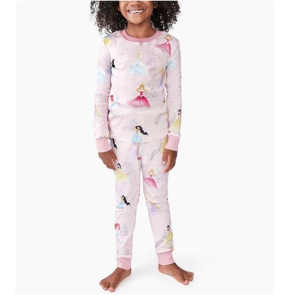 Pottery Barn Kids Pink Disney Princess Castles Organic Cotton Pajama Set Size 2T - Picture 1 of 10